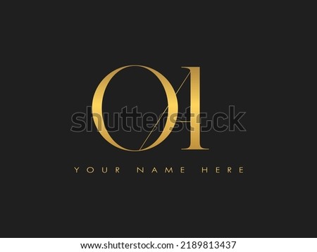creative golden luxury OA, AO initial elegant letter monogram logo vector template 