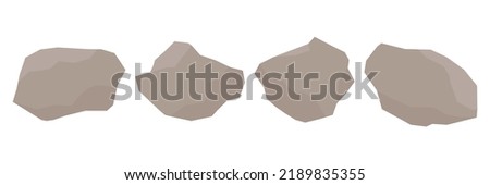 Brown rock specimen vector set. Stone samples. Royalty-Free Stock Photo #2189835355