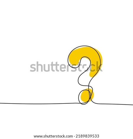 Question mark icon in sketch style. Help and quiz vector symbol. FAQ sign continuous line. Editable stroke. Royalty-Free Stock Photo #2189839533