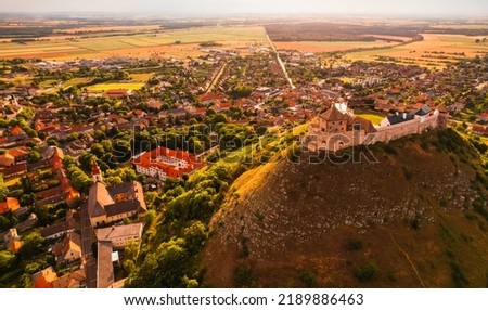 Medieval castle at the top of the hill in Sumeg, Veszprem county, Hungary. Built in the mid or late 13th century by Béla IV of Hungary. Near the Balaton lake
