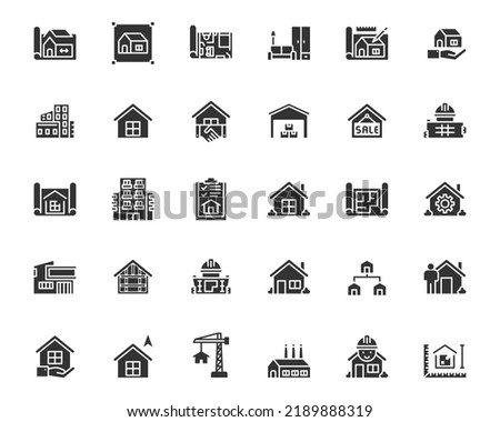 Model House Icons Vector Illustration , Building , Home , Residential House 