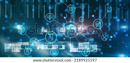 Smart industry concept. Automation and data exchange in manufacturing technologies. Royalty-Free Stock Photo #2189925597