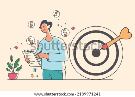 Business design invest planning banking money market stock budget abstract concept. Vector graphic design illustration