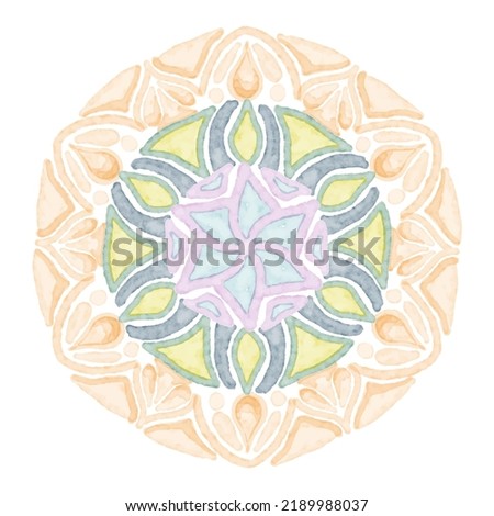 Mandala patterns on isolated background, Elegant colorful mandala background vector. Beautiful wallpaper HD splash watercolor multicolor