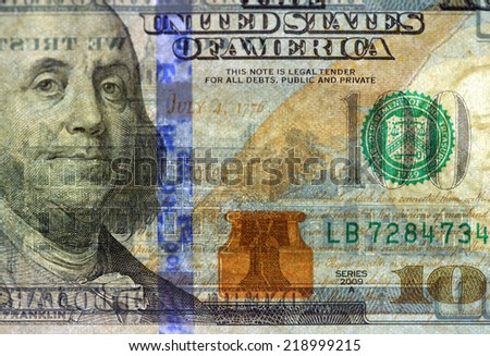 Watermark on redesigned new hundred dollar bill