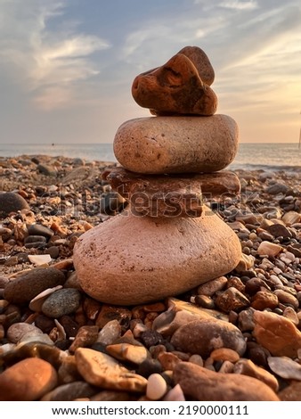 Pebbles on the sand sea