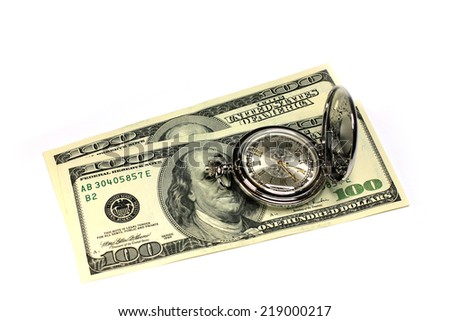 exact watch and bill dollar as symbol financial trade