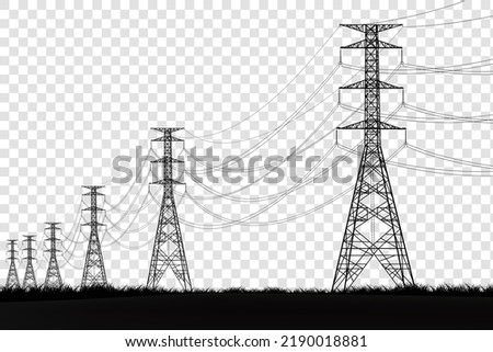 High electric tower isolated on transparent background. Graphic vector Royalty-Free Stock Photo #2190018881