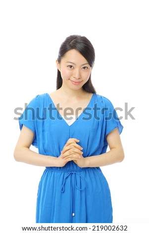 young woman isolated on white background