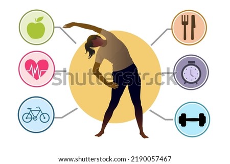 healthy lifestyle concept in flat design vector illustration