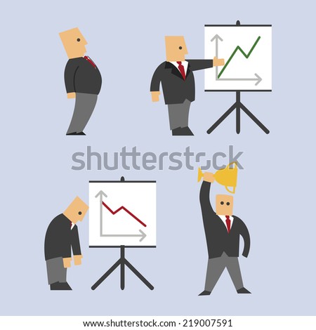 Collection of flat businessmen. Vector eps10.