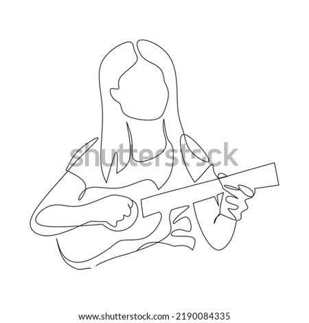 Musician vector illustration drawn in line art style