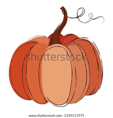 Pumpkin icon. Vector. Autumn Halloween or Thanksgiving pumpkin symbol. Flat design. Orange squash silhouette isolated on white background. Cartoon colorfull illustration.