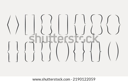 Black brackets. Set of curly braces thin line. Parentheses punctuation marks. Coding symbols. Vector Royalty-Free Stock Photo #2190122059