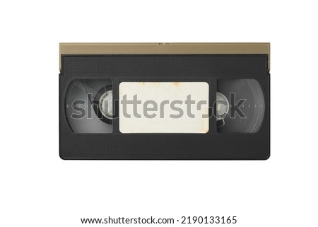 VCR Tape and VHS video cassette on white background.