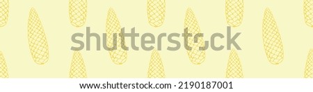 Vector seamless pattern with fir spruce cone in doodle style. Nature forest background and texture, isolated