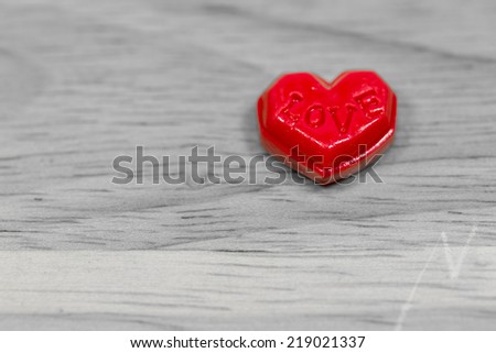 Valentine Heart on wood board.