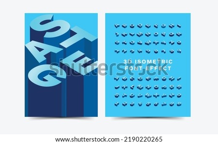 Isometric font display typeface. Typography a to z minimal design. vector illustration of word Royalty-Free Stock Photo #2190220265