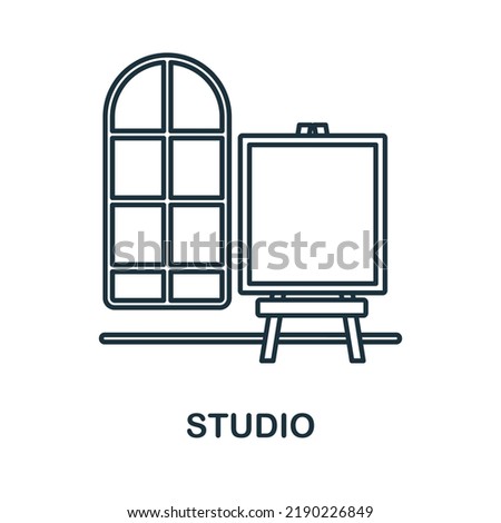 Studio line icon. Monochrome simple Studio outline icon for templates, web design and infographics