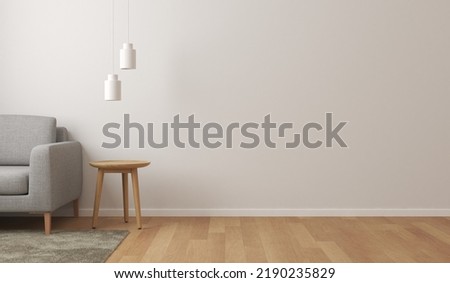 Interior scene with wall mock up and copy space. Royalty-Free Stock Photo #2190235829