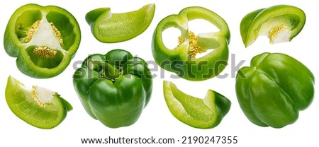 Green bell pepper isolated on white background Royalty-Free Stock Photo #2190247355