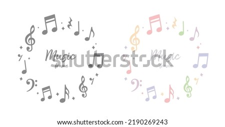 Musical note frame material vector illustration