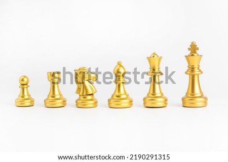 chess game gold isolated on white background. Royalty-Free Stock Photo #2190291315
