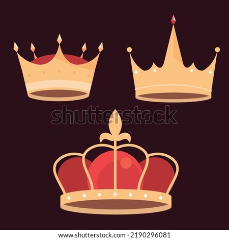 icons set og gold crowns