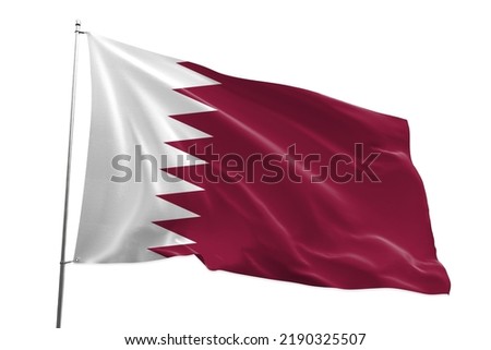 Qatar flag realistic waving for design on independence day or other state holiday .Qatar national day, Qatar independence day , december 18 th .  Royalty-Free Stock Photo #2190325507