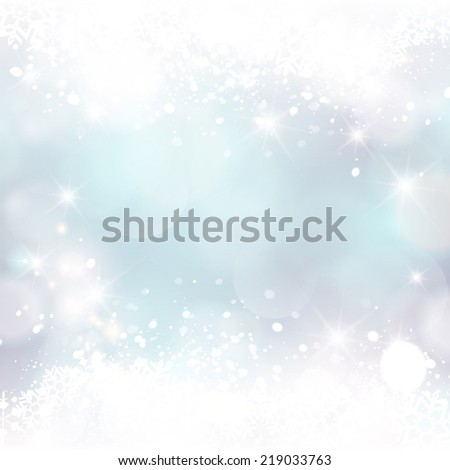 Glittery lights silver abstract Christmas background. 