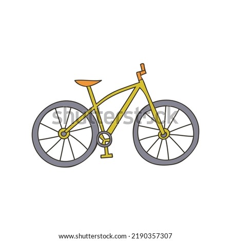 Bicycle colorful doodle illustration in vector. Bicycle colorful icon in vector