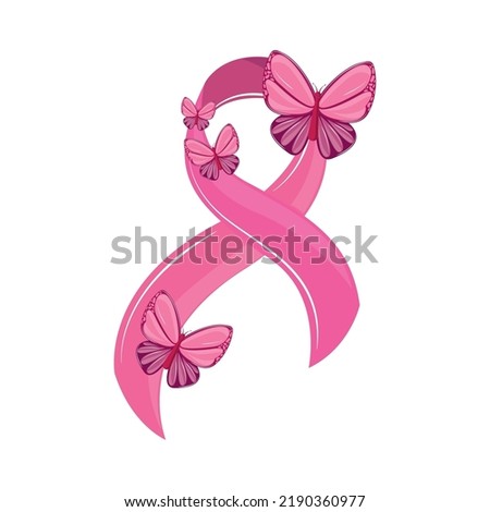 ribbon butterflies hope isolated icon