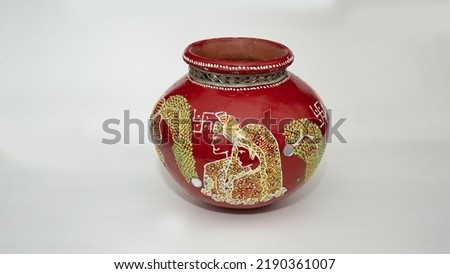 Colour full clay pot, Handmade clay pot