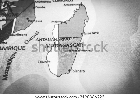 Madagascar flag on the map