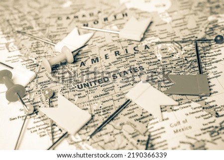 USA on map travel background texture