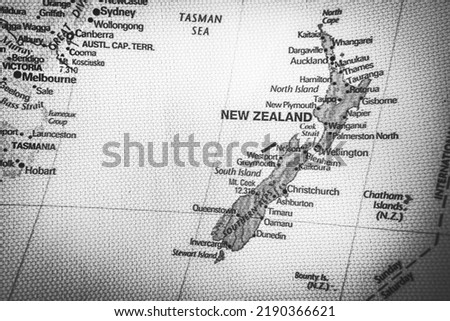 New Zeland on map travel background texture
