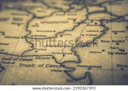 Pakistan on the map background Royalty-Free Stock Photo #2190367393