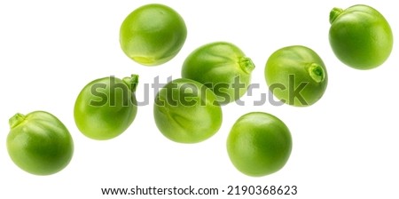 Green peas isolated on white background Royalty-Free Stock Photo #2190368623