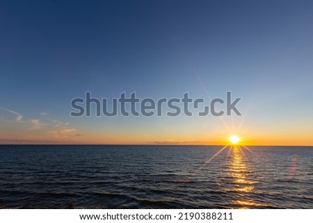 Sunset on Lake Michigan in the summer