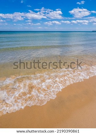 Shoreline beach on Lake Michigan in Jacksonport in Door County Wisconsin USA   Royalty-Free Stock Photo #2190390861