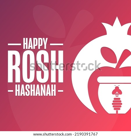 Happy Rosh Hashanah. Holiday concept. Template for background, banner, card, poster with text inscription. Vector EPS10 illustration Royalty-Free Stock Photo #2190391767