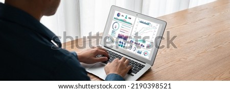 Business data dashboard provide modish business intelligence analytic for marketing strategy planning Royalty-Free Stock Photo #2190398521