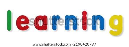 Learning coloured magnetic letters on white with clipping path