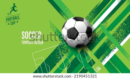Soccer Template design , Football banner, Sport layout design, green Theme,  vector illustration Royalty-Free Stock Photo #2190451321