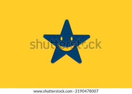 blue star on yellow background, creative art design