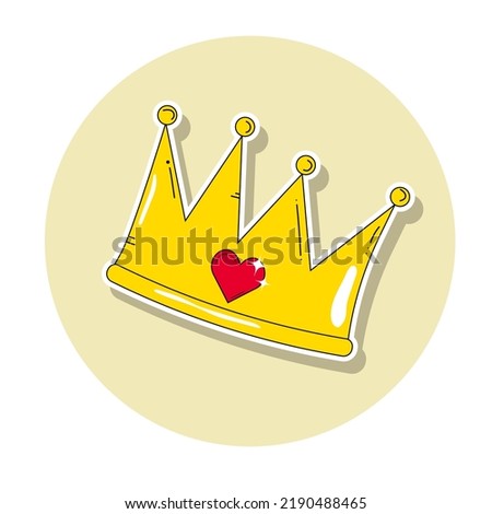 
crown vector drawing in pop art style