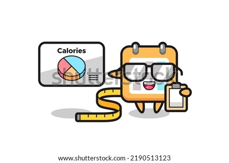 Illustration of calendar mascot as a dietitian , cute style design for t shirt, sticker, logo element
