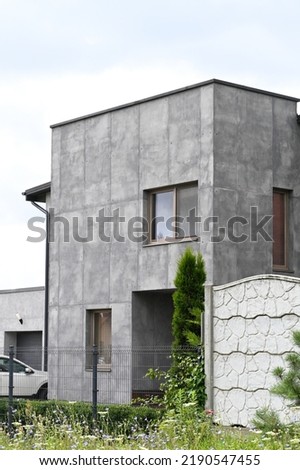 View of a modern private two storey hous under construction , modern house design