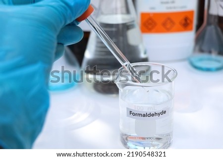 formaldehyde in glass, chemical in the laboratory and industry Royalty-Free Stock Photo #2190548321