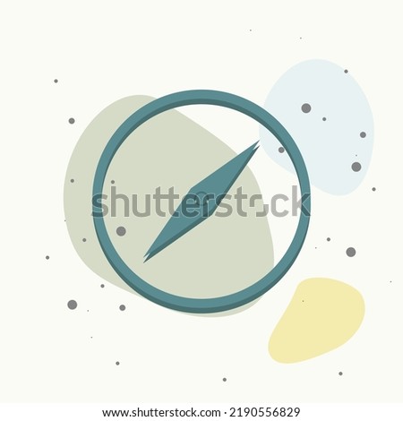 Vector icon of the compass. Illustration of a compass symbol for determining the sides of the world on multicolored background. Layers grouped for easy editing illustration. For your design.